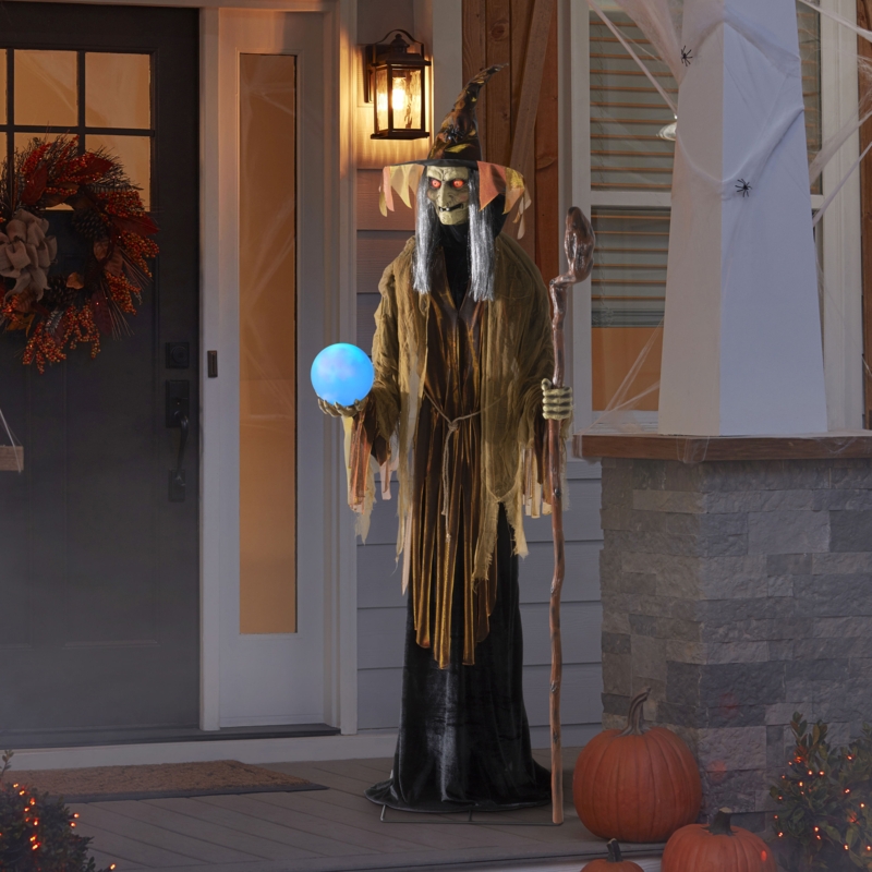 Spooky Black Witch Halloween Porch Decoration