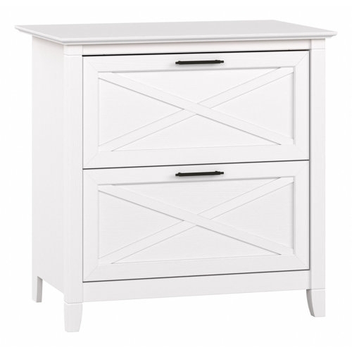 White Modern Farmhouse 2-Drawer File Cabinet