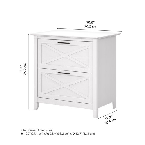 White Modern Farmhouse 2-Drawer File Cabinet