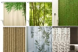 Bamboo Print Duschvorhang