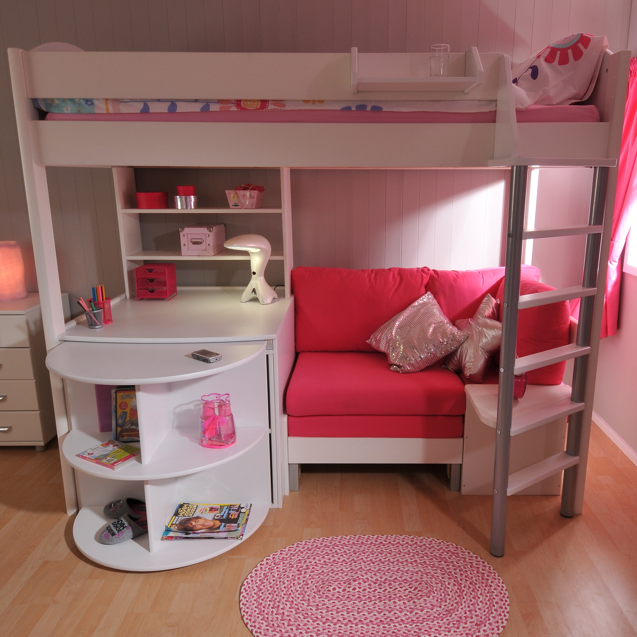 all in one loft bed with trundle
