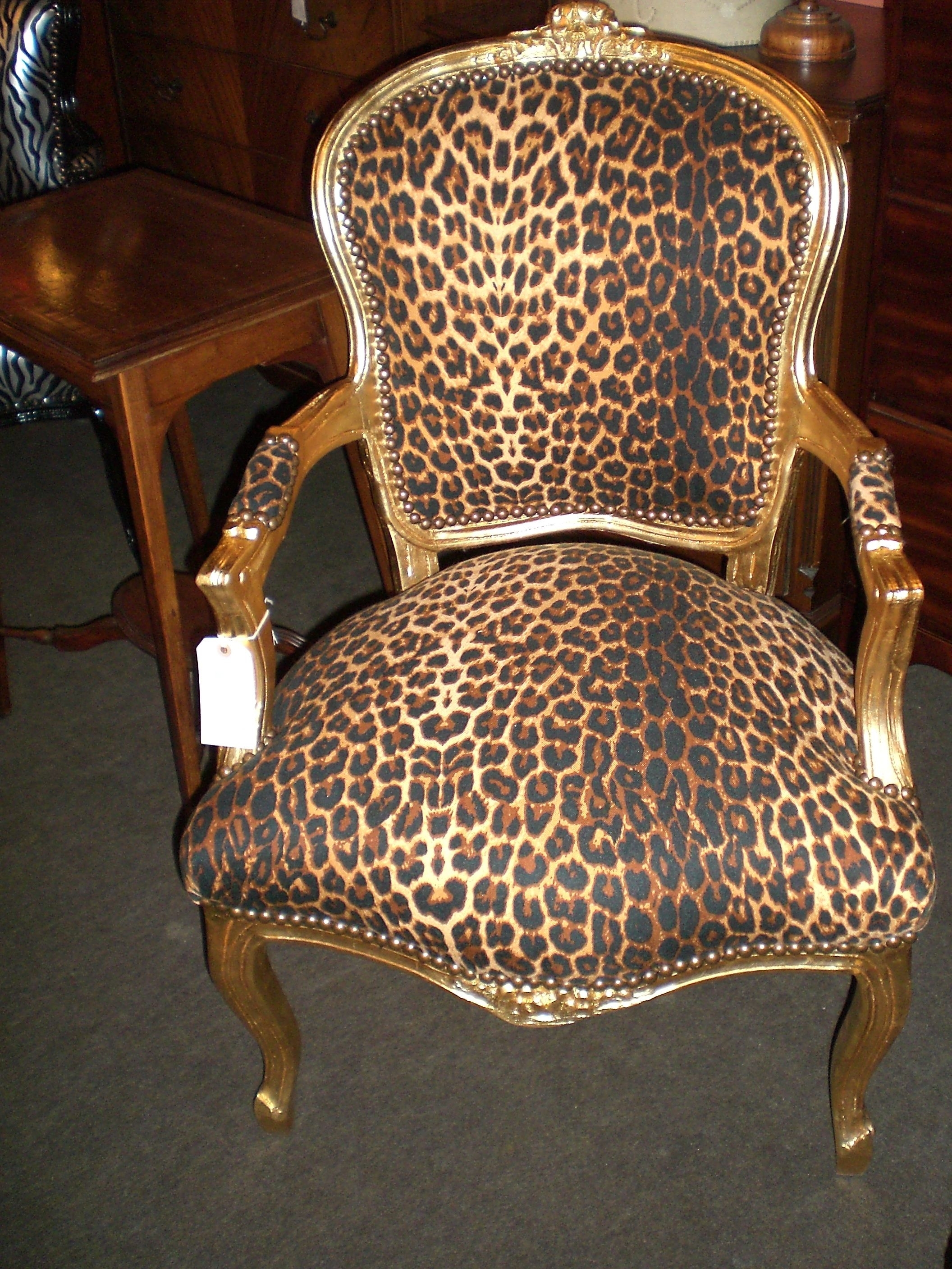 animal print chair and ottoman