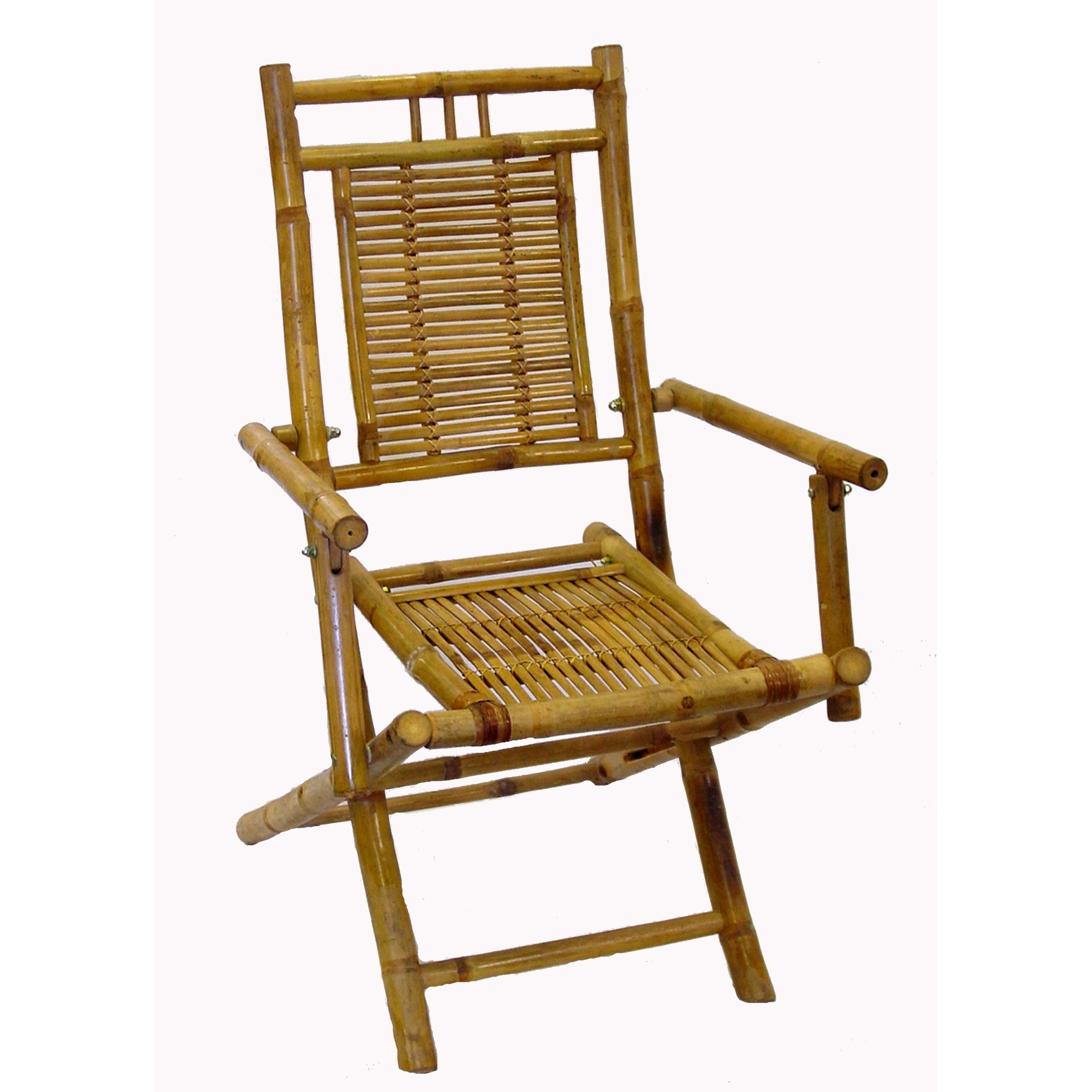 Iuhan 2Pcs Bamboo Chairs Folding Bamboo Patio Chairs Armless Outdoor Indoor Chair Furniture 