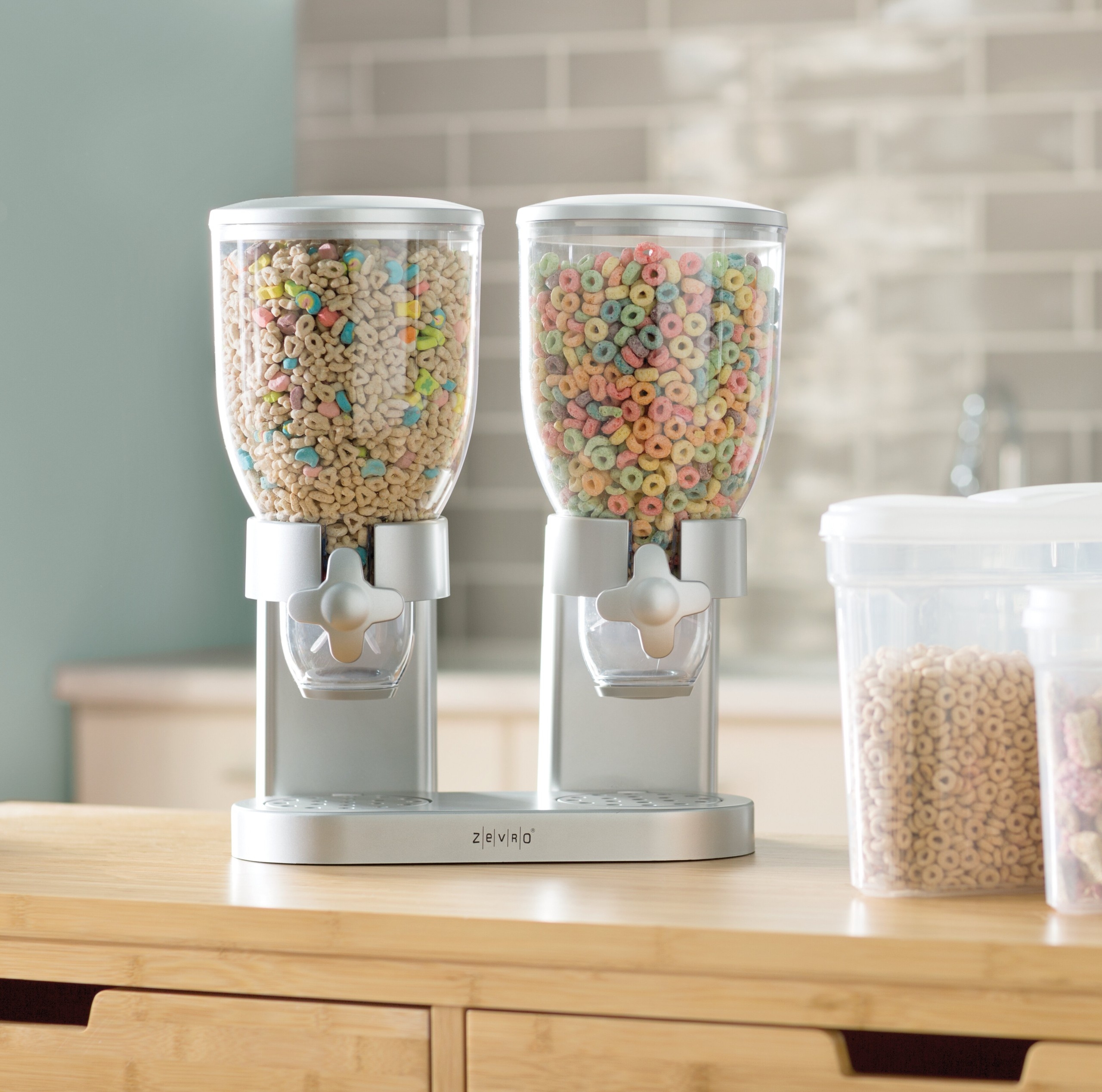 Single Cereal Dispenser Dry Food Container Oatmeal Nuts Kitchen Machine  2 color