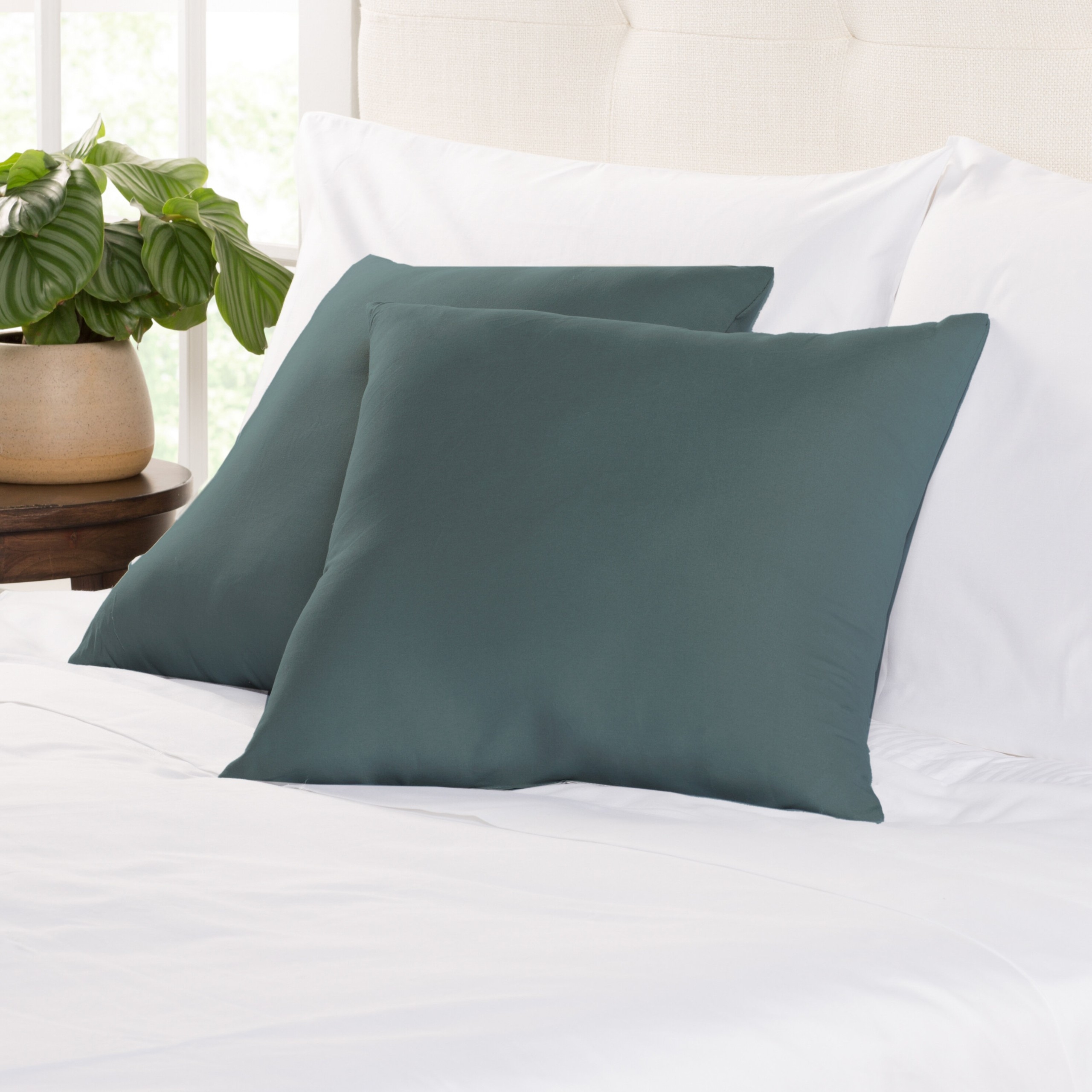 Time Concept Enrich Eco Faux Fur Cushion Decorative Sofa Headrest Throw Couch Pillow Dark Green 18 x 18 Home Decor 