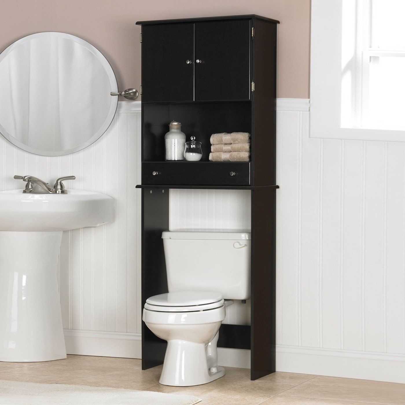 Toilet Space Saver Bathroom Organizer Storage Shelf with Drawers