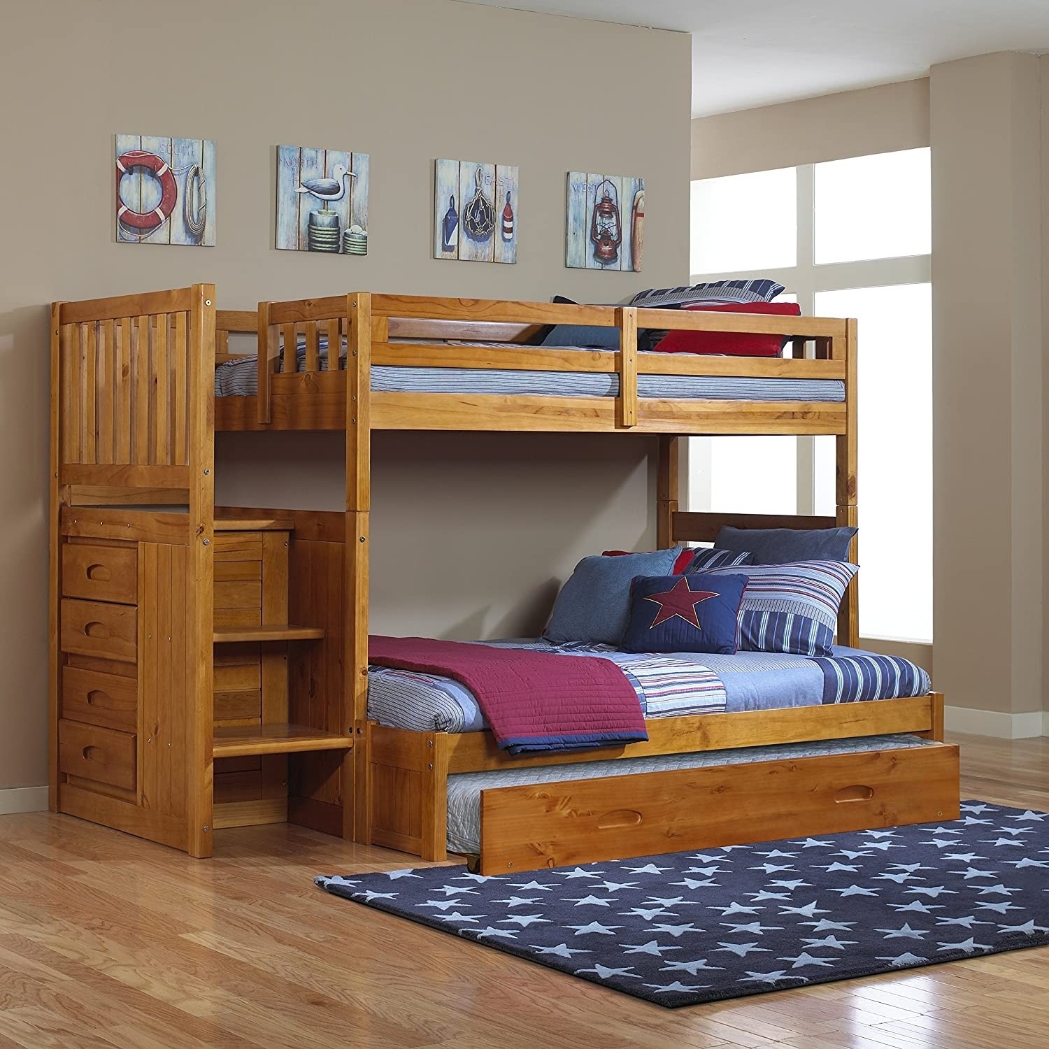 small bunk beds with mattress