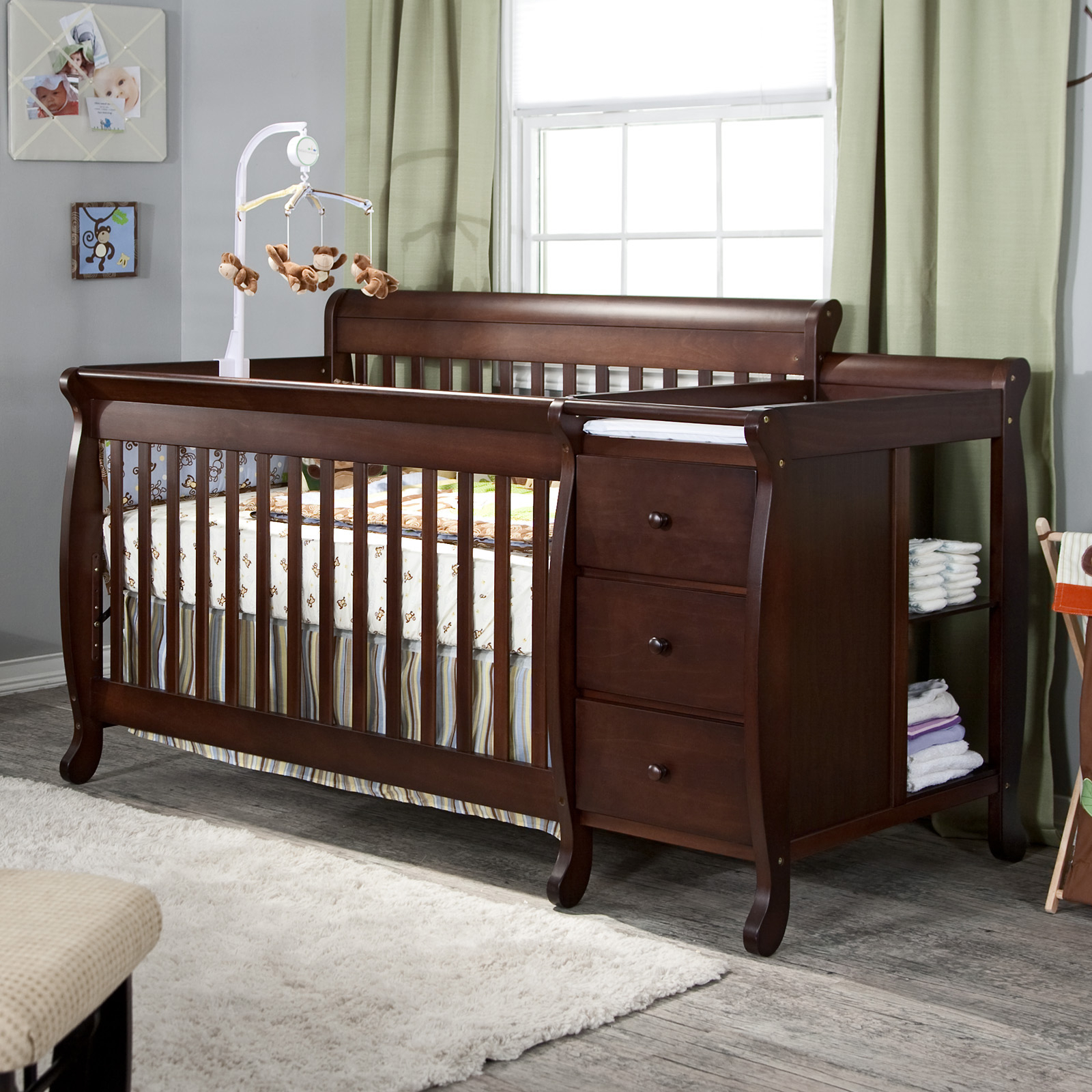 convertible crib with changer