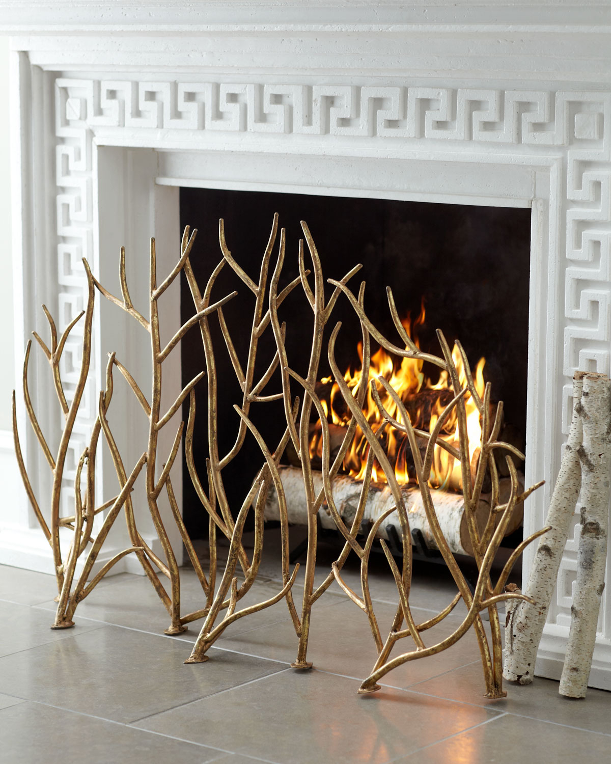 Fire Beauty Fireplace Screen Decorative Mesh Geometric Fire Spark Guard  Gate Cover for Home : : Tools & Home Improvement