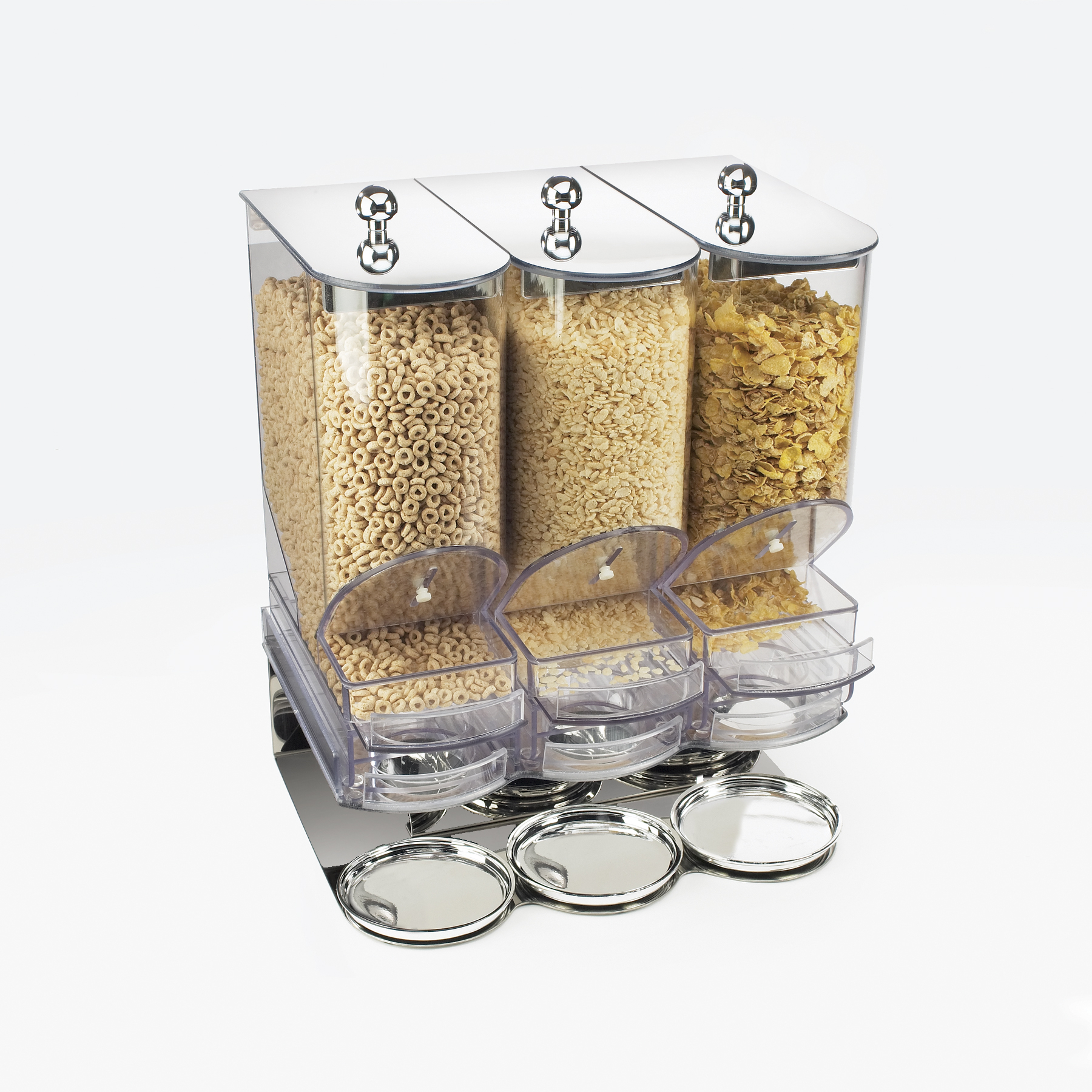 CEREAL DISPENSER WITH DUAL CONTAINER INCLUDING AIRTIGHT CHAMBER CONTROL