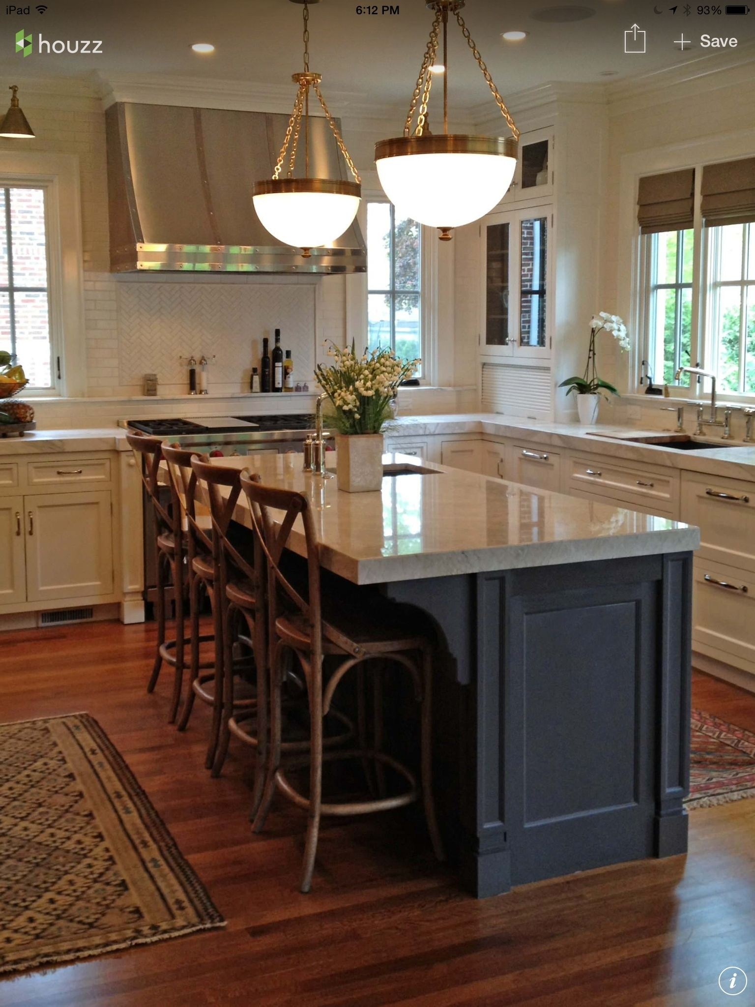 kitchen island with granite top and seating