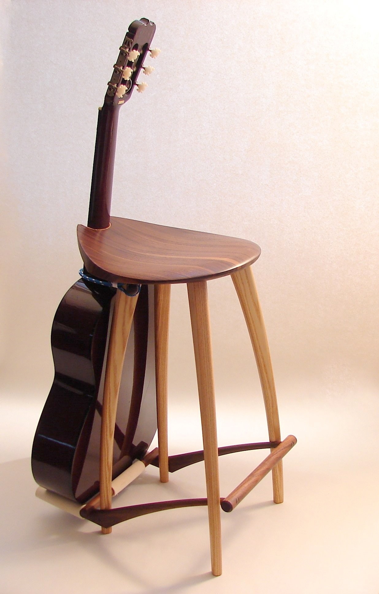 The Original Guitar Chair 19 Inch Seat Height, Walnut Hardwood 