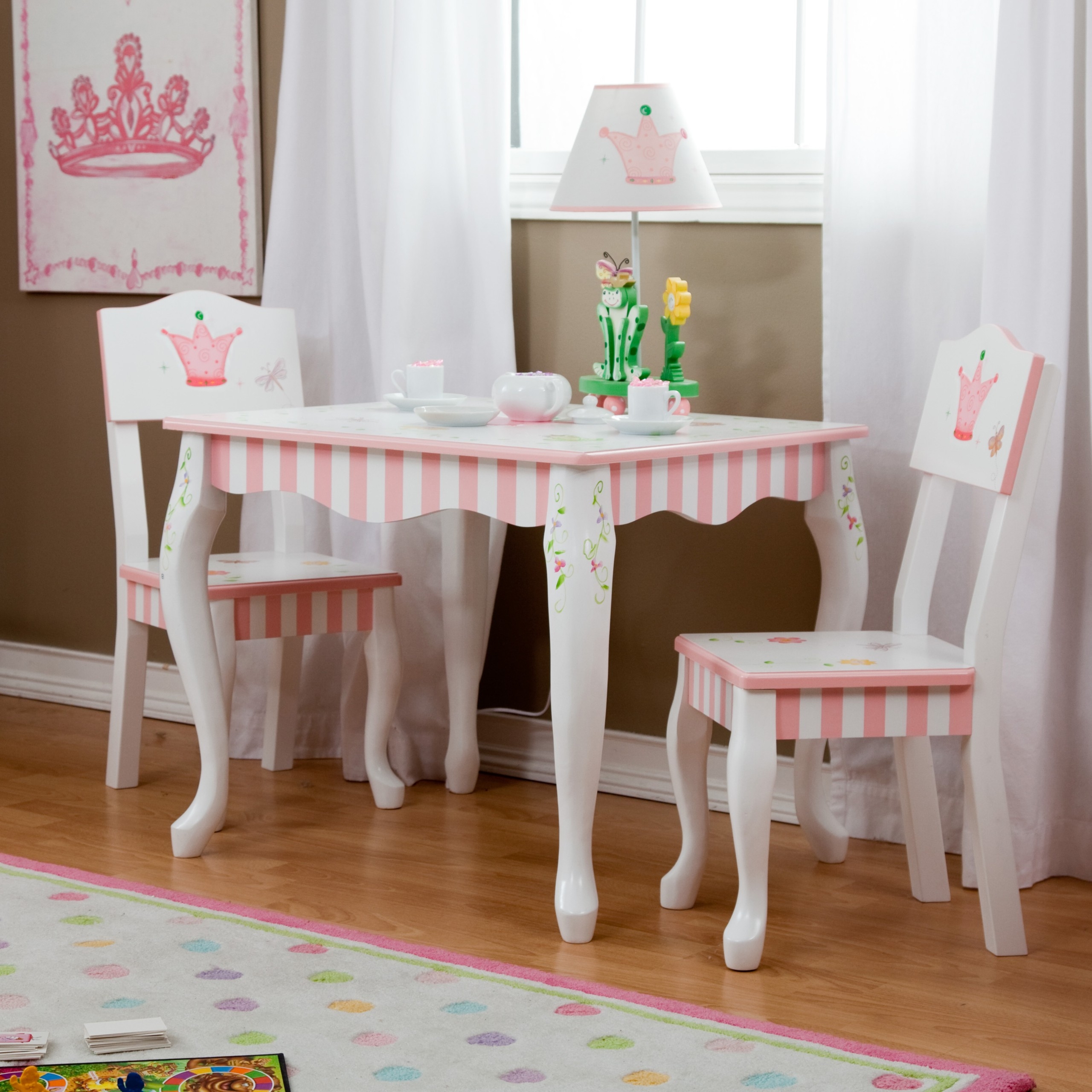 NEW Style Childrens Wooden Table and Chair set Kids Toddlers Childs Art Theme 