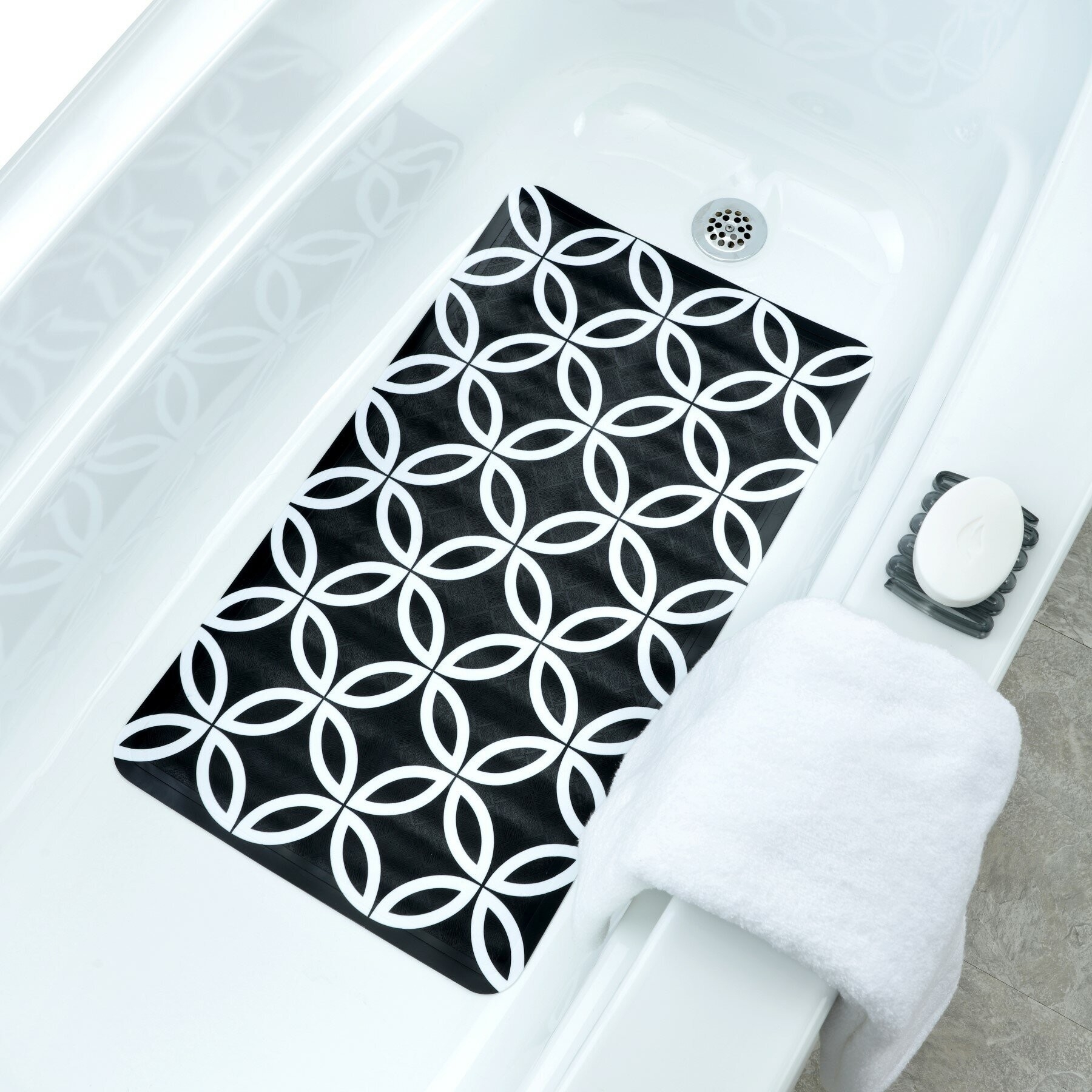 black shower mat