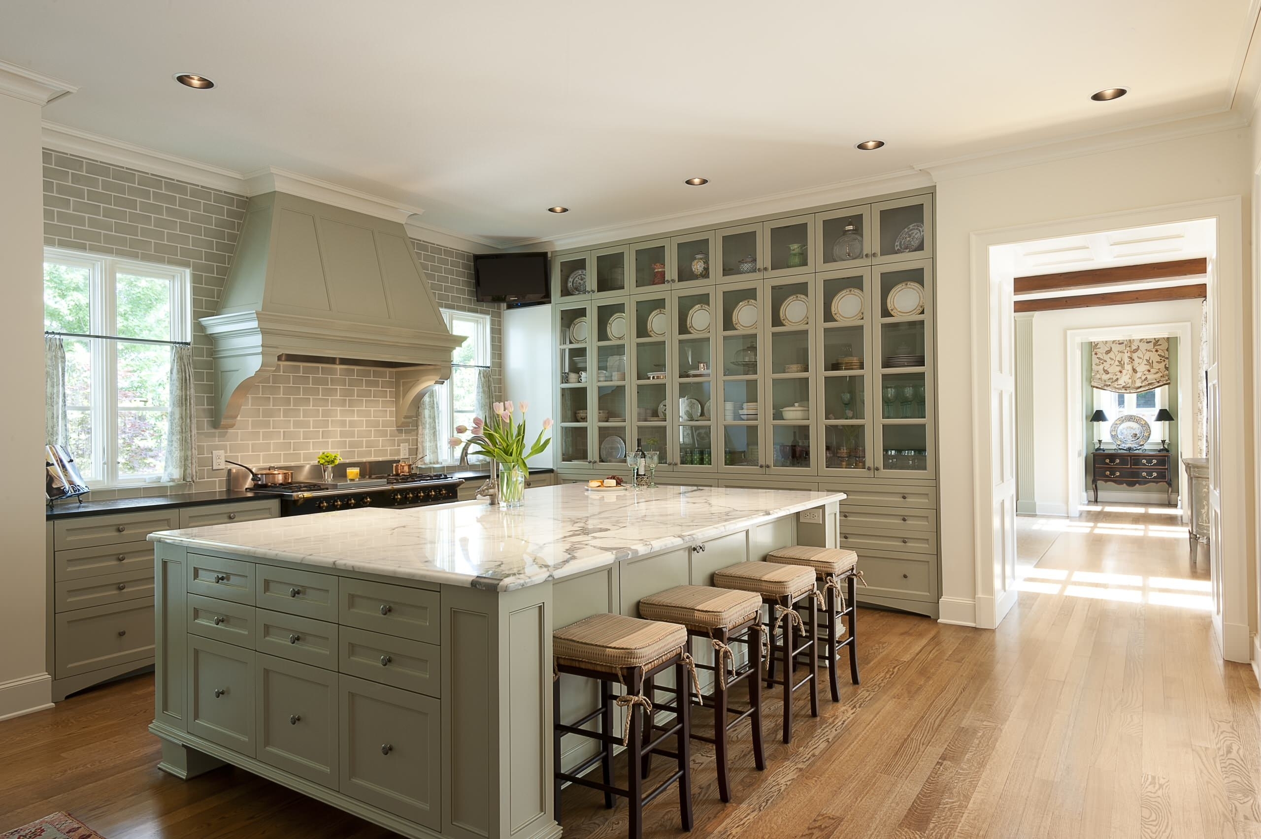 wall china cabinet in kitchen