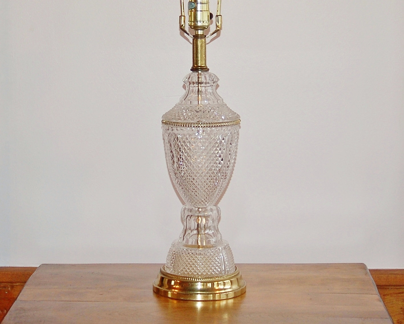 Vintage Crystal & Brass Lamp