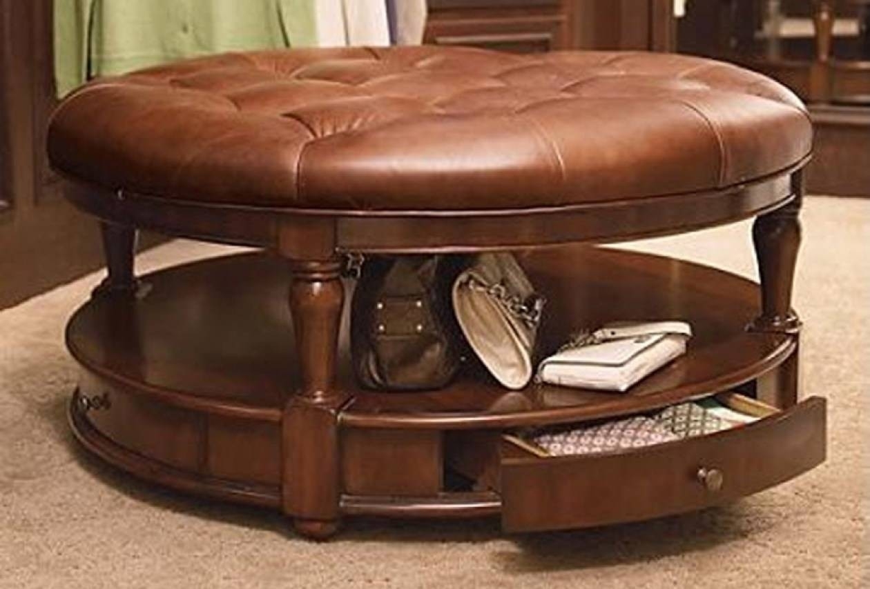 Leather Round Ottoman Coffee Table Ideas On Foter