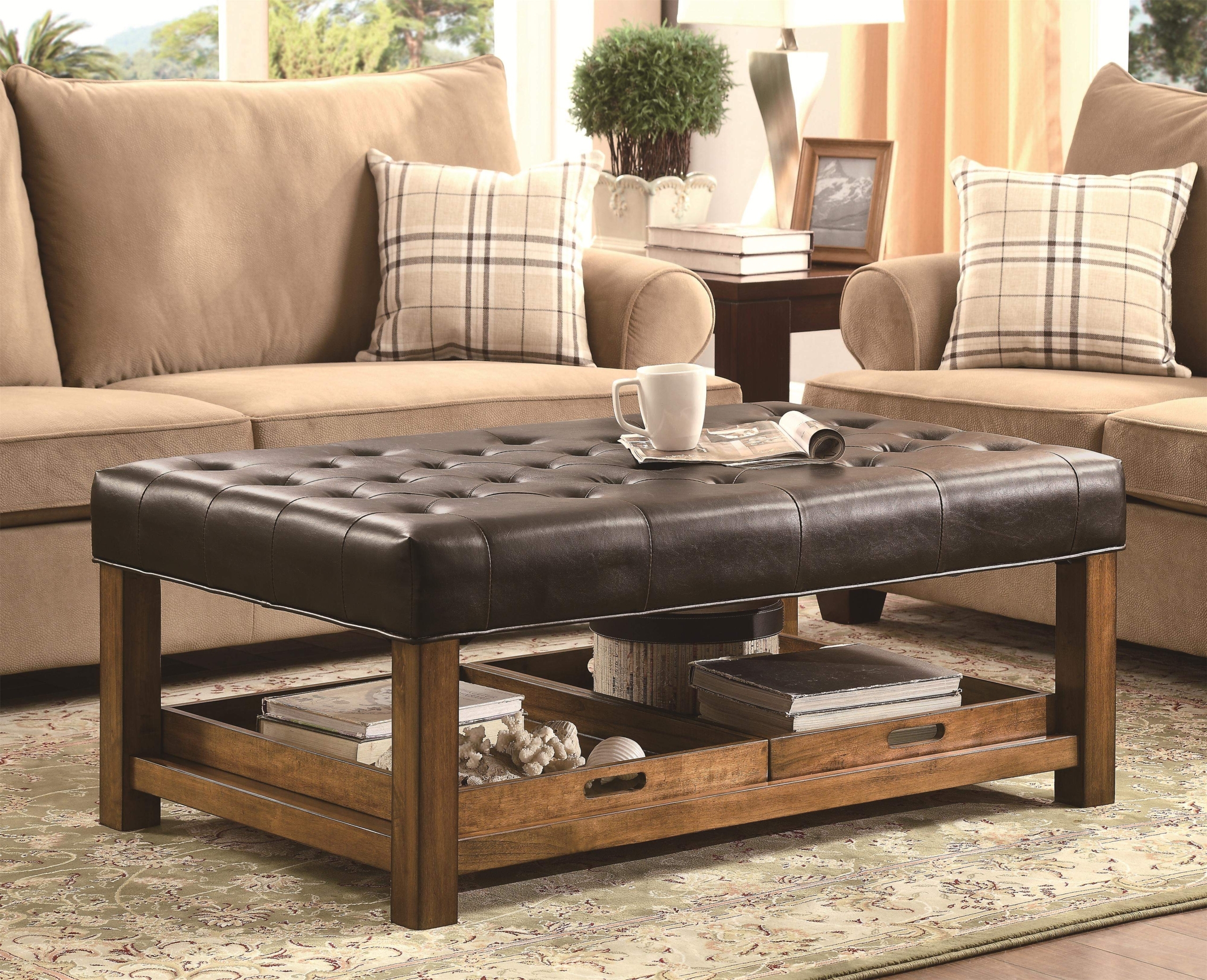Leather Tufted Ottoman Coffee Table Foter