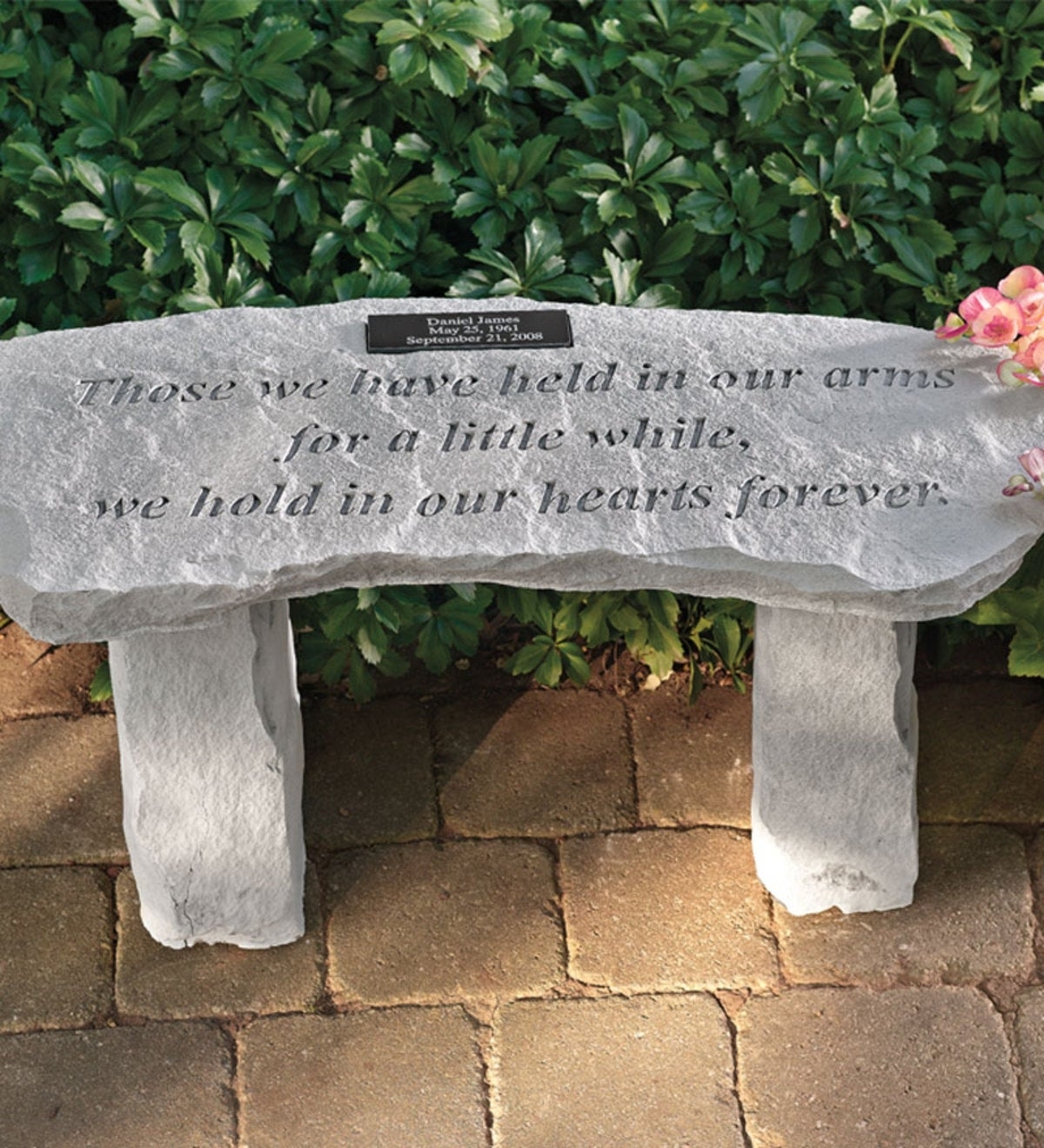 outdoor memorial bench