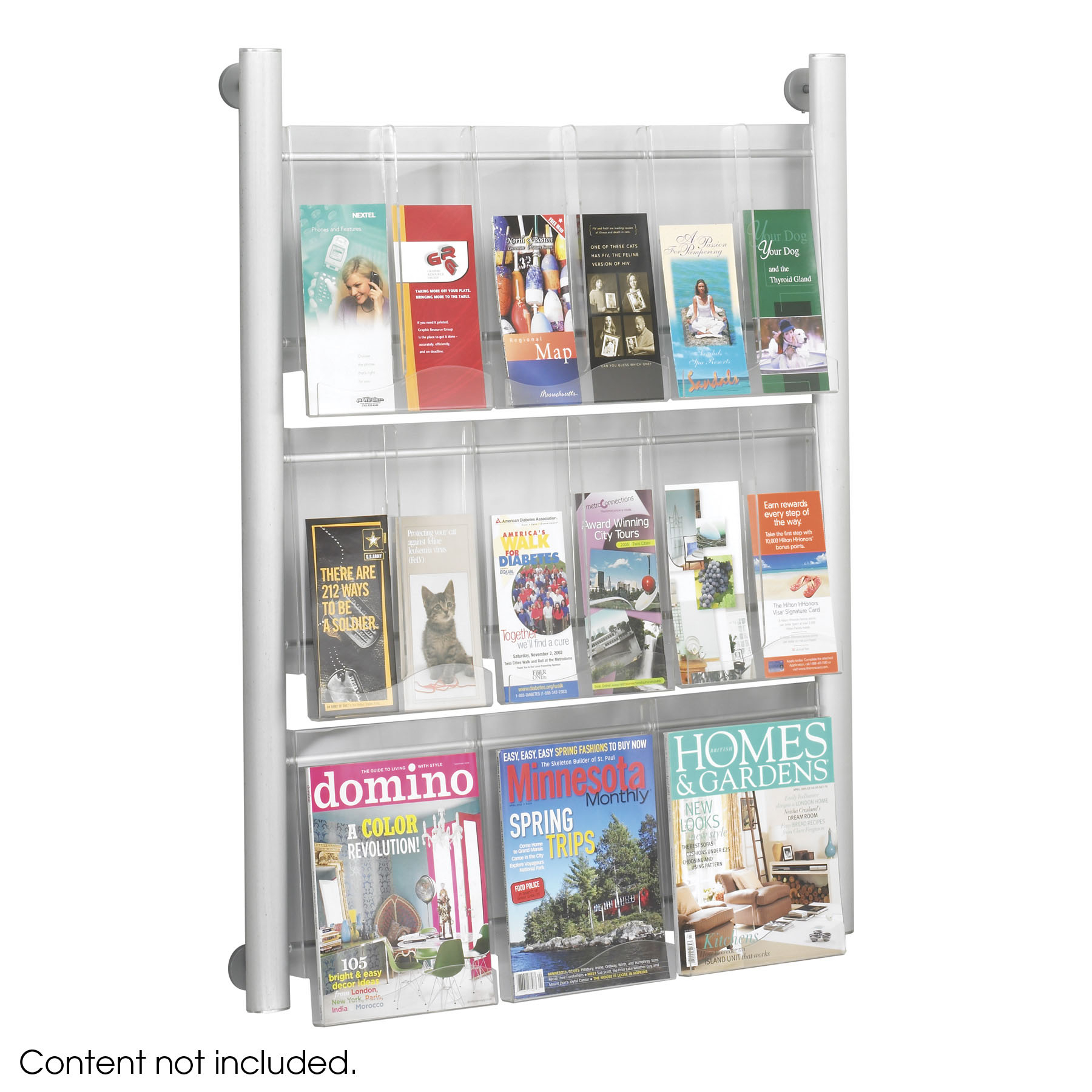 Photo Picture Display Rack Iron Wire Books Stand Holder Silver M 
