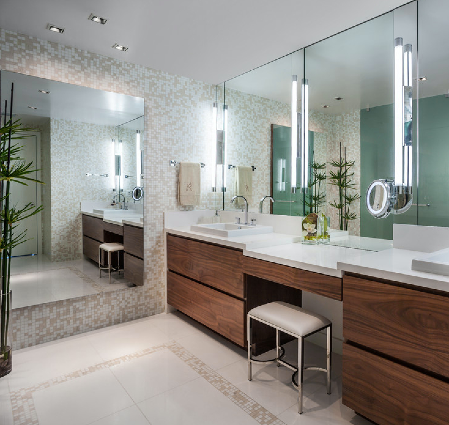 bathroom vanity with chair space