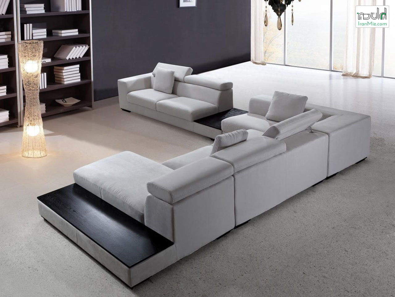 5-Piece Modern Microfiber Sectional Sofa Set S150H 