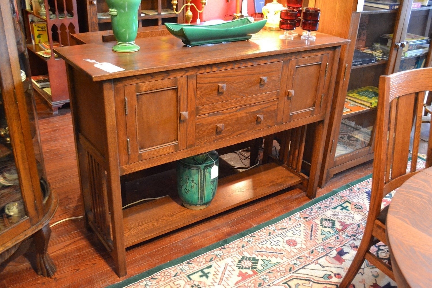 Mission style sideboard cabinet