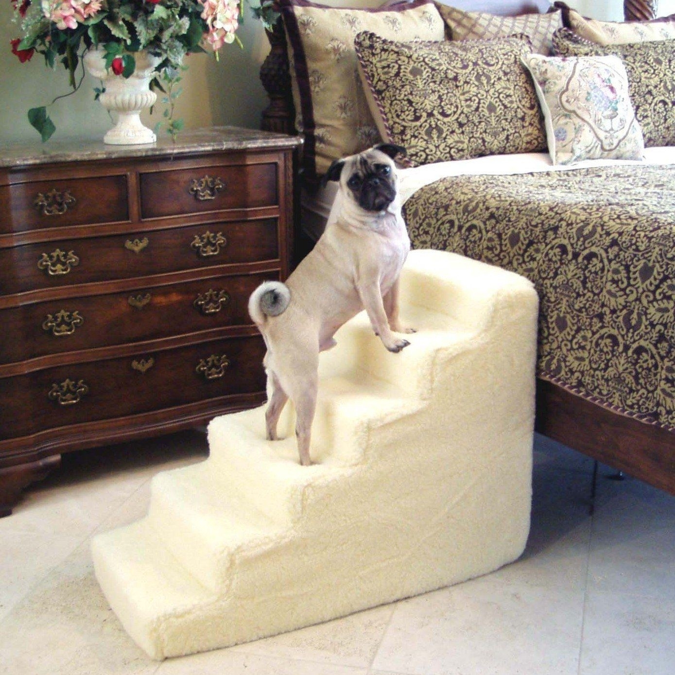 Pet ladder for store bed