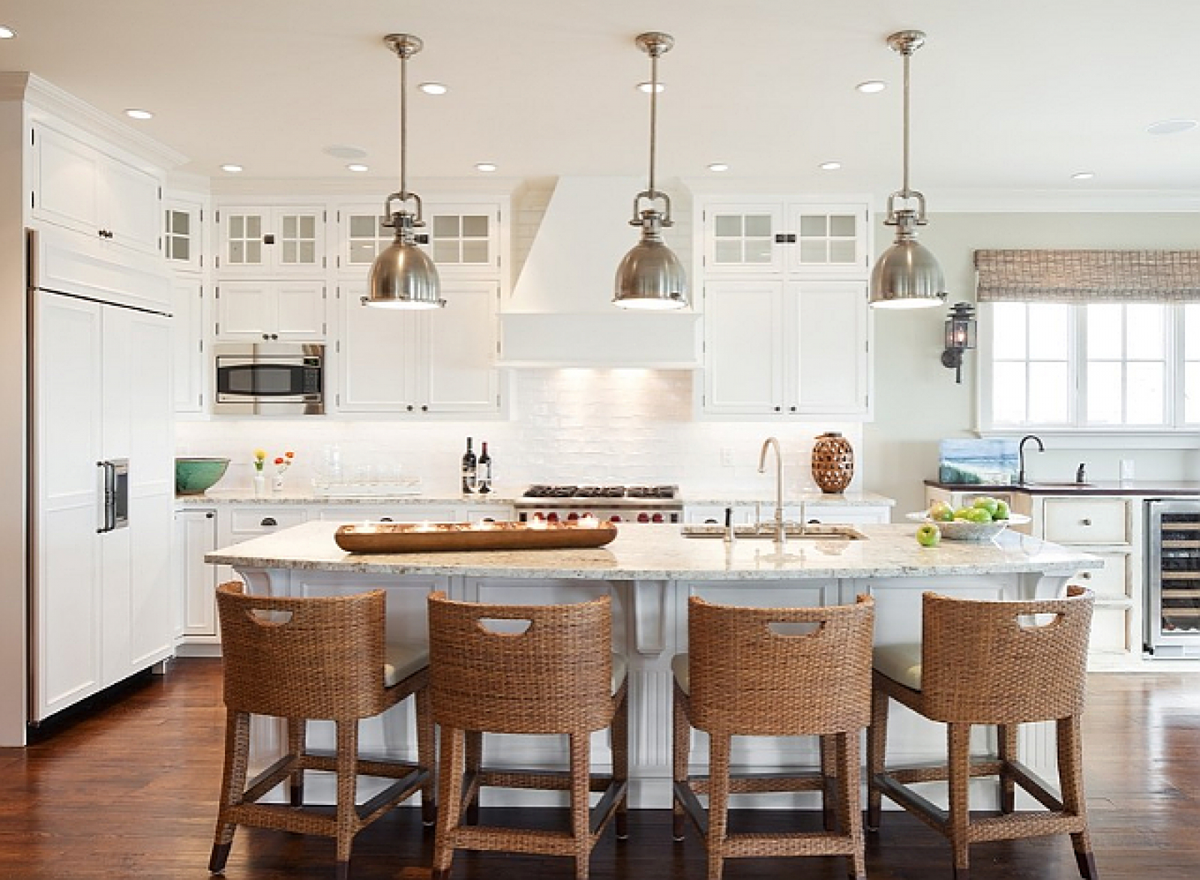 wood and wicker counter stools