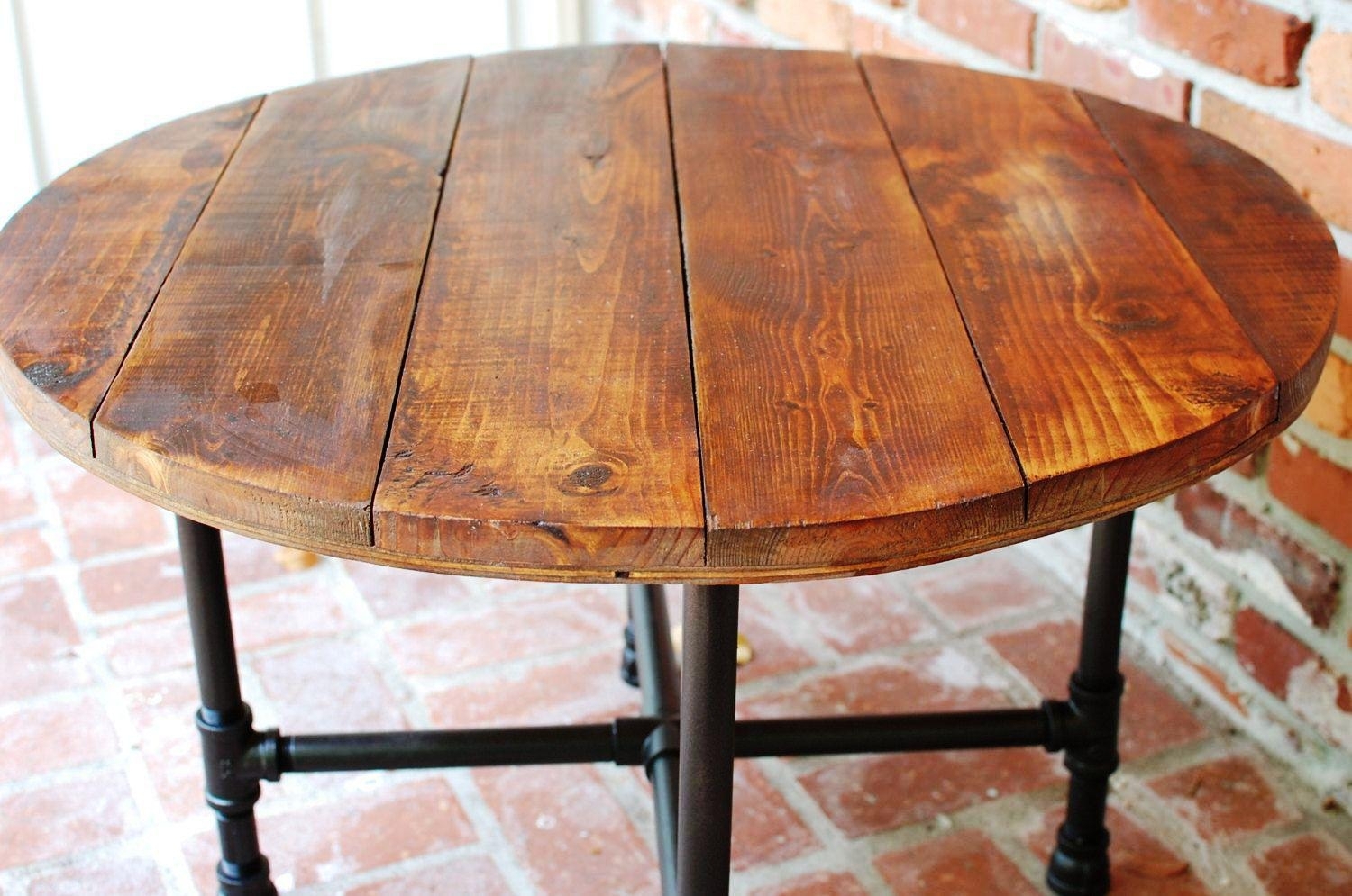 Round Industrial Coffee Table 