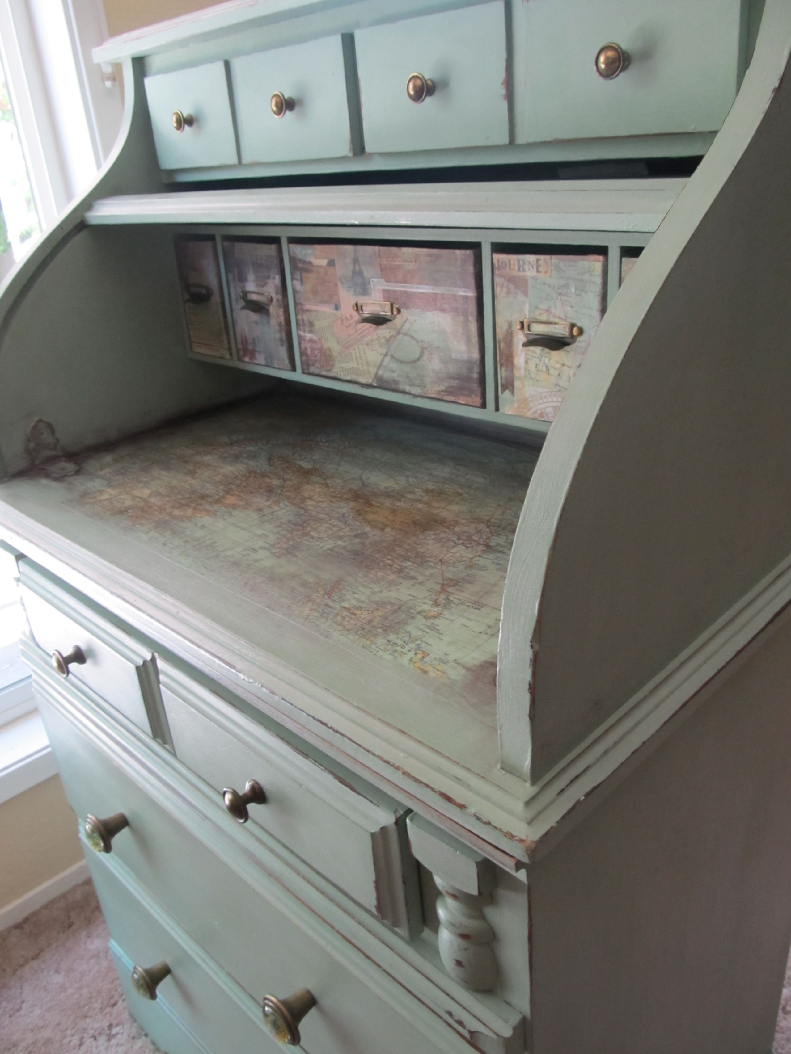 shabby chic roll top desk