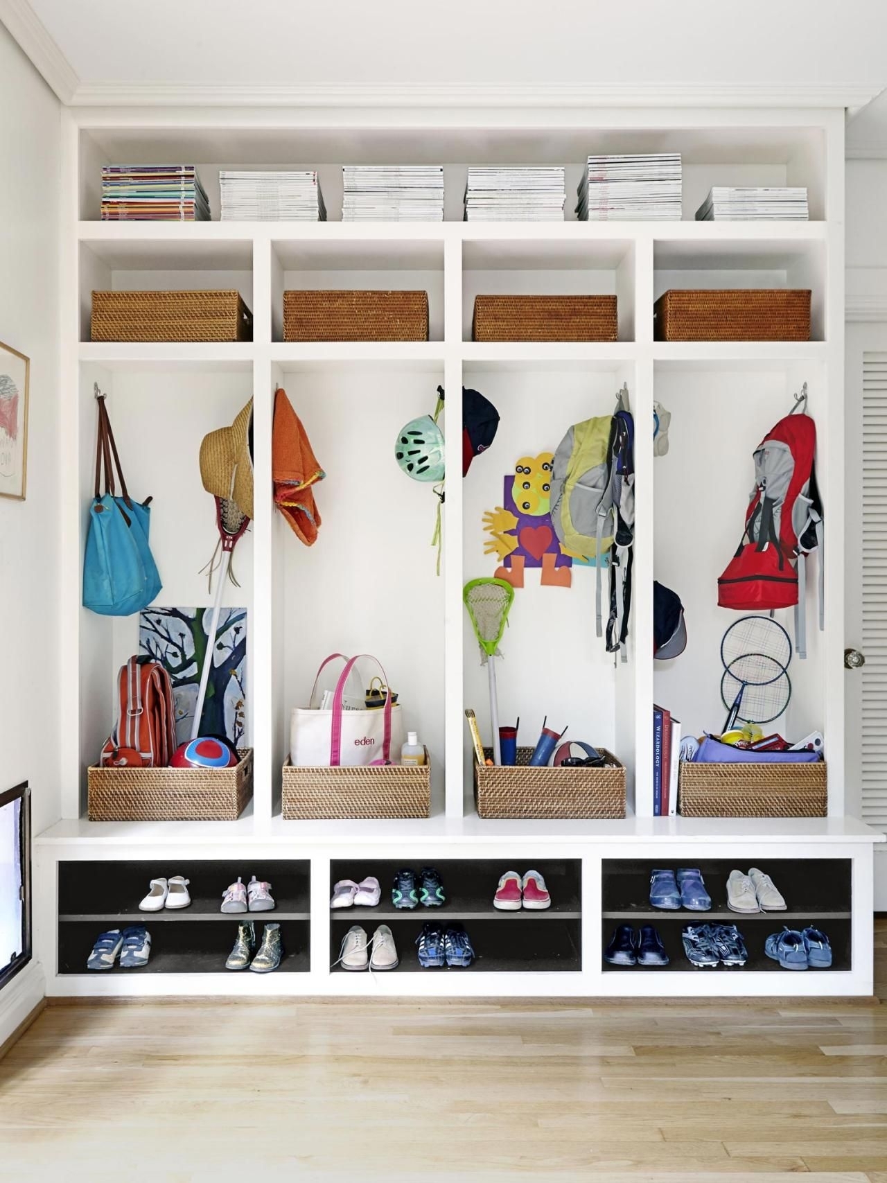 school bag storage racks