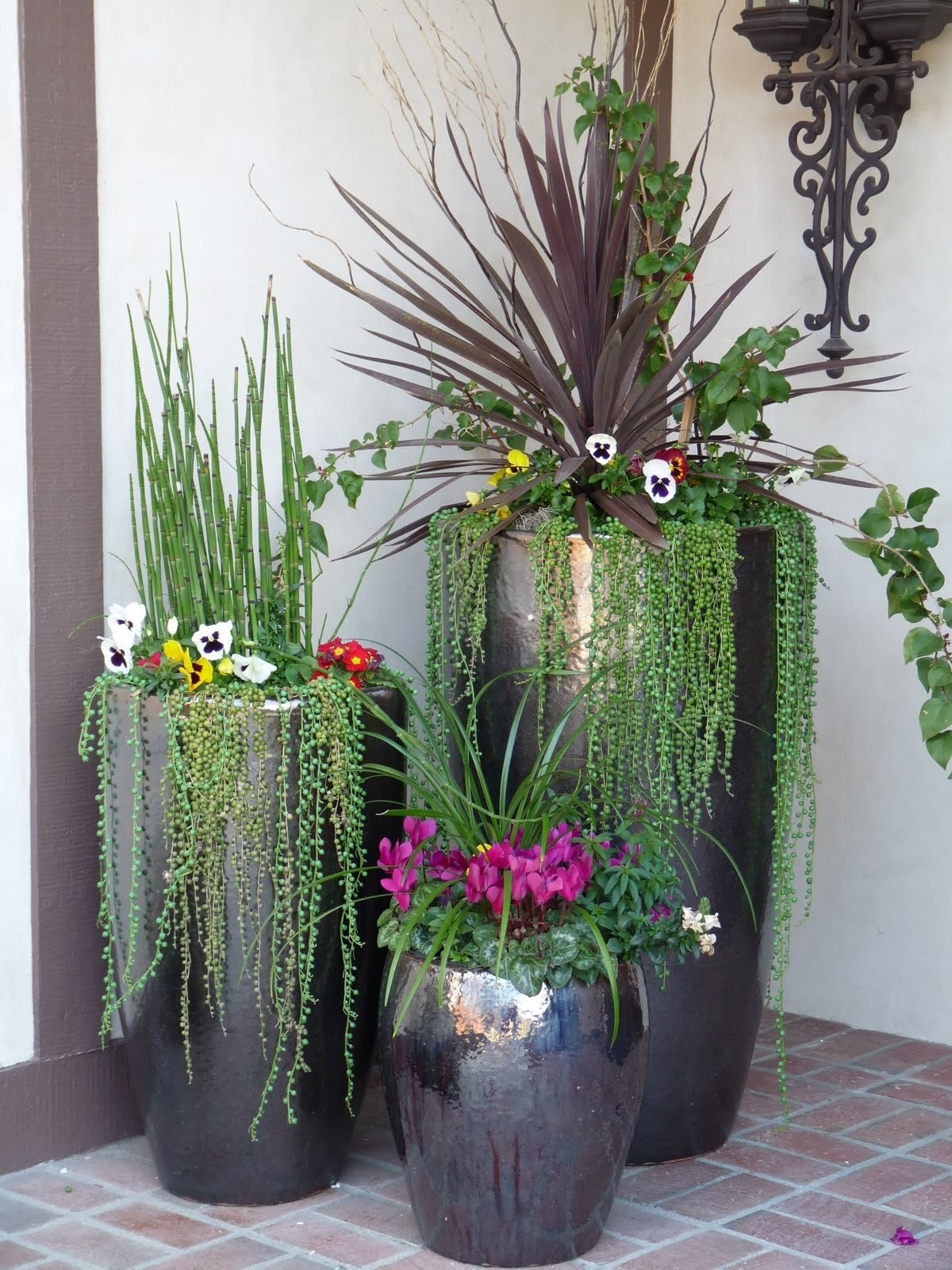 Tall Flower Pots Ideas On Foter - Porch Potted Plant Ideas