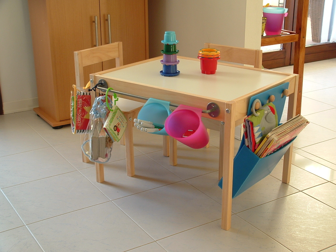 children's table with storage underneath