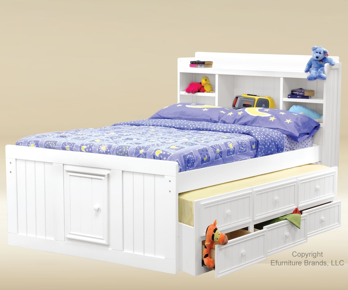 captains bed twin white
