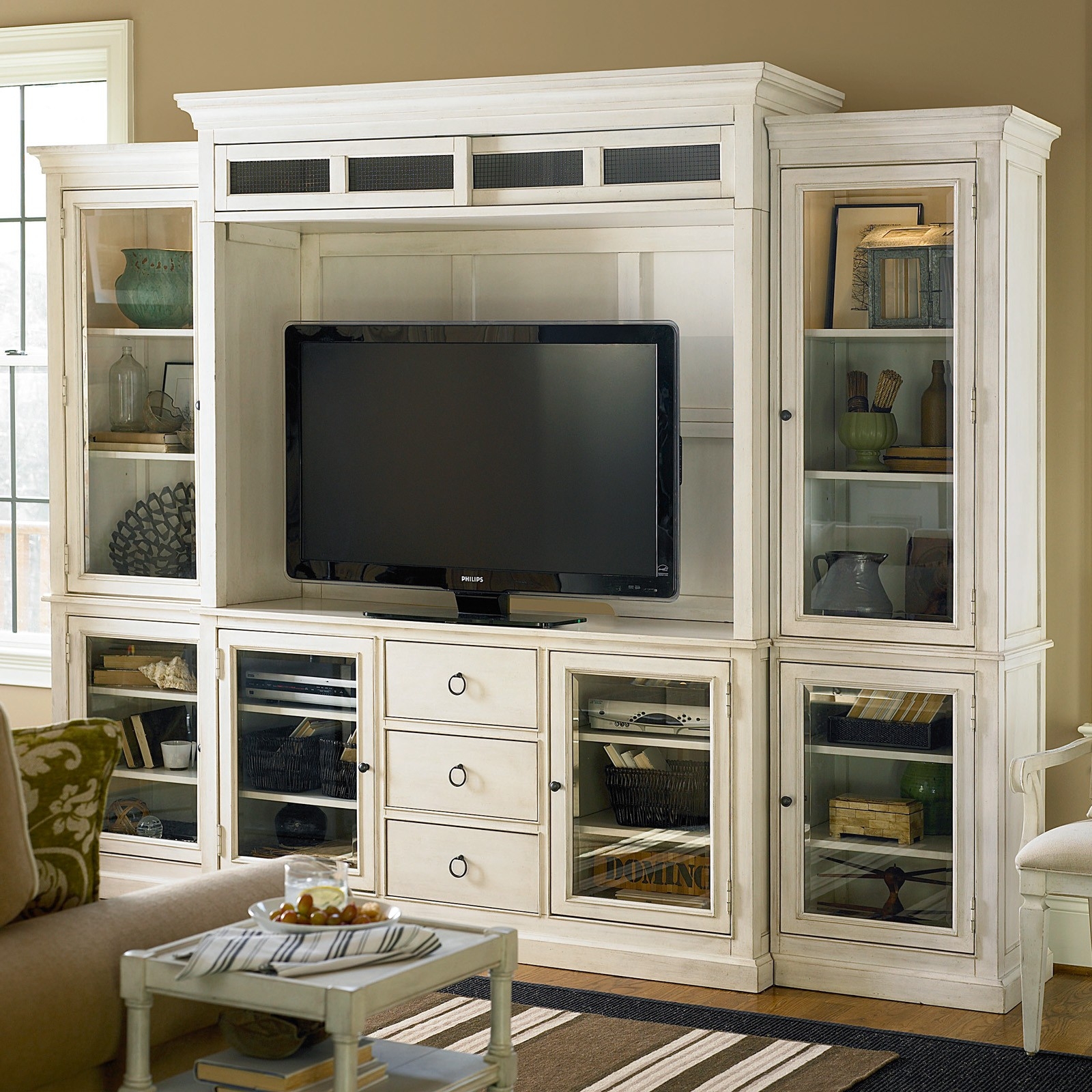 White Wall Units And Entertainment Centers 