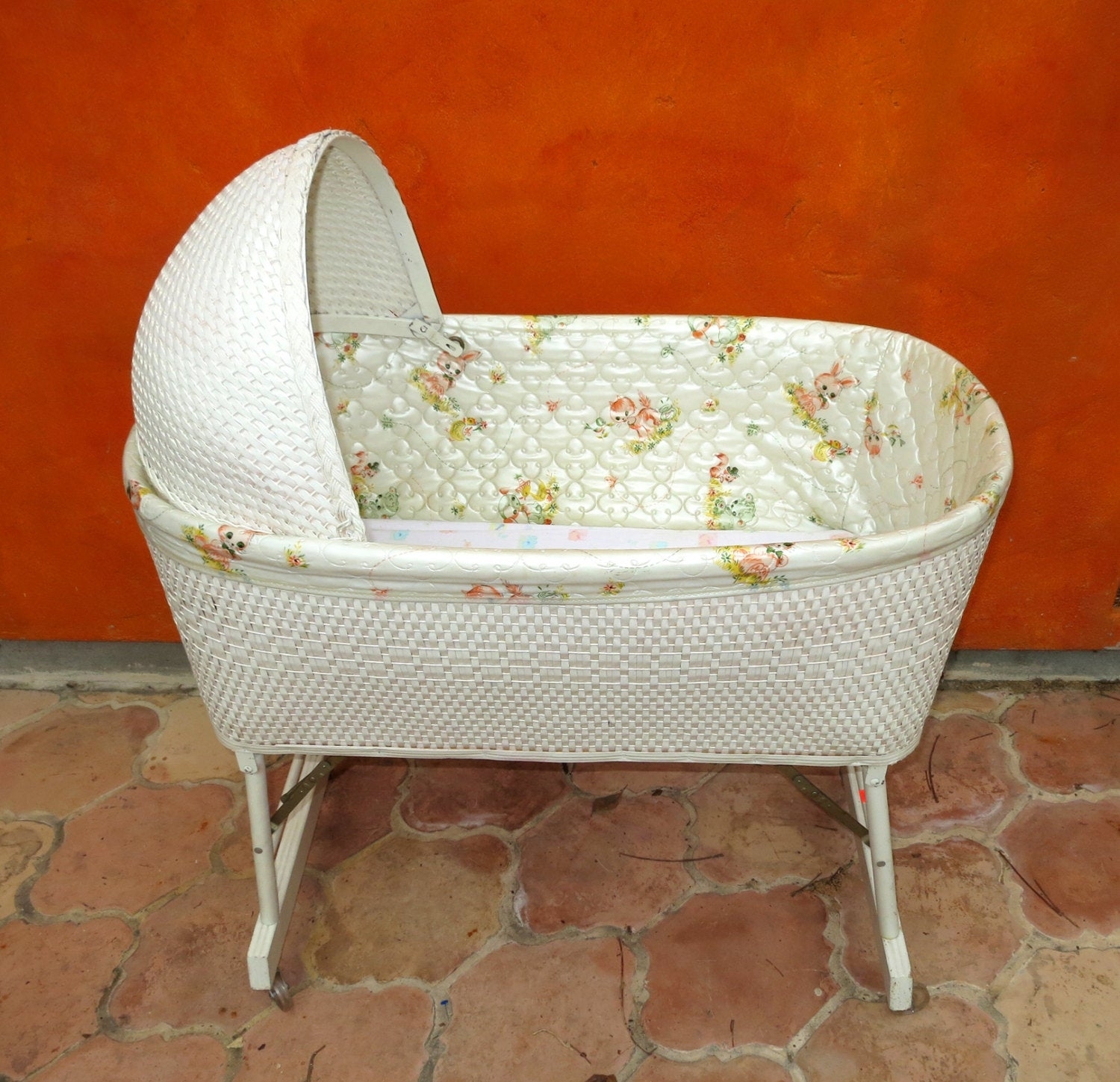 vintage wicker baby changing table