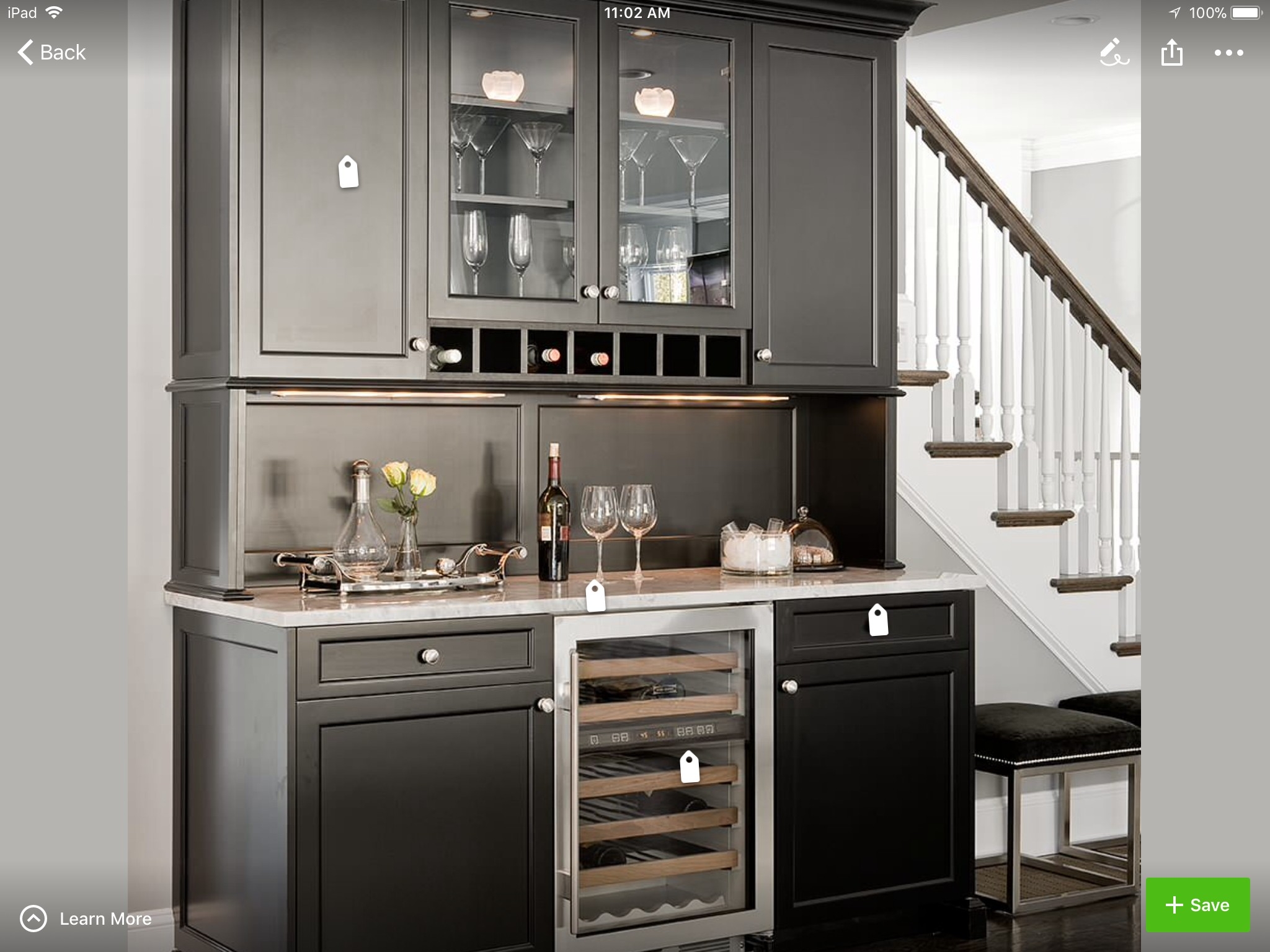 kitchen design with wine cooler
