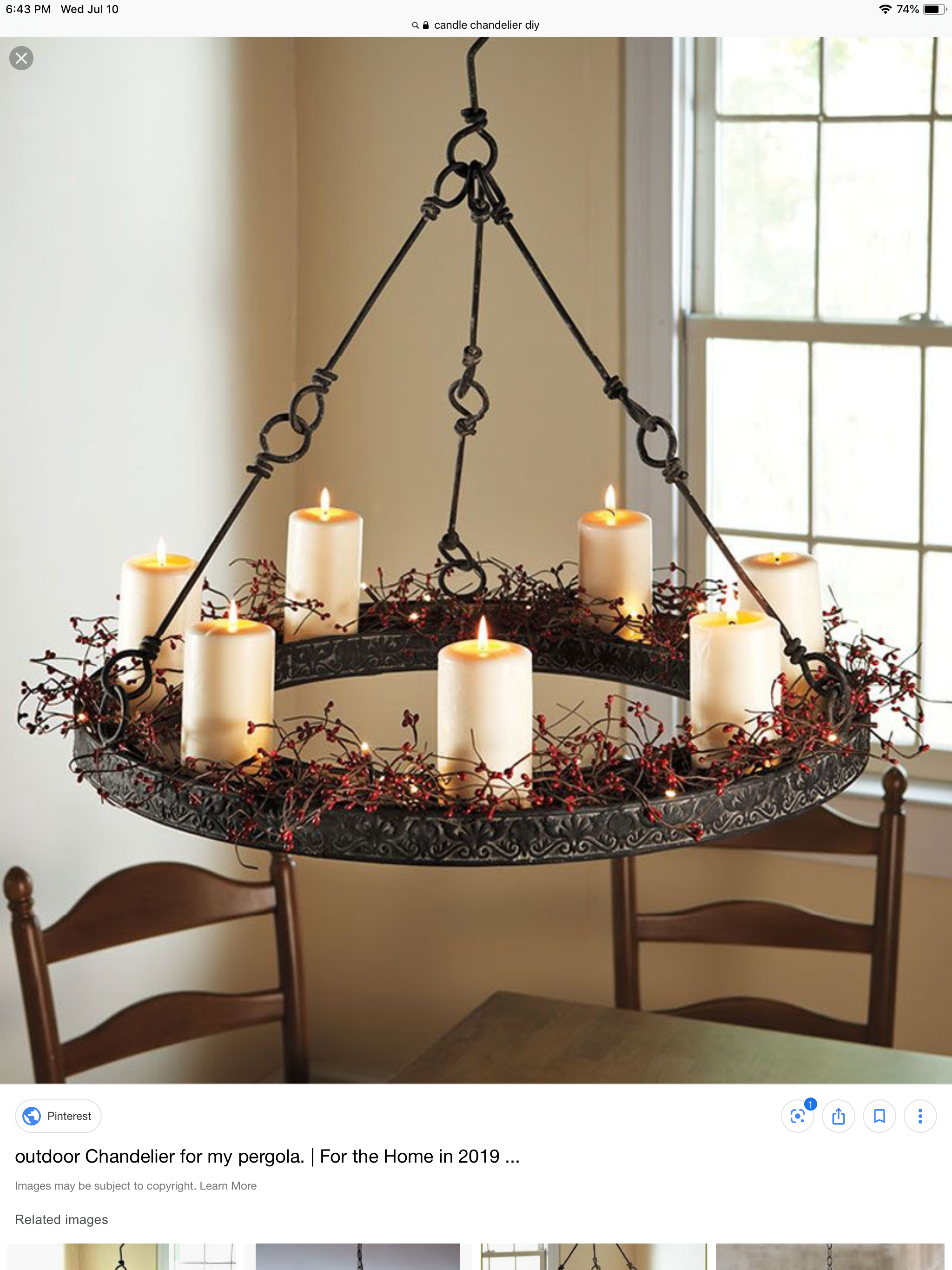 Wax candle deals chandelier