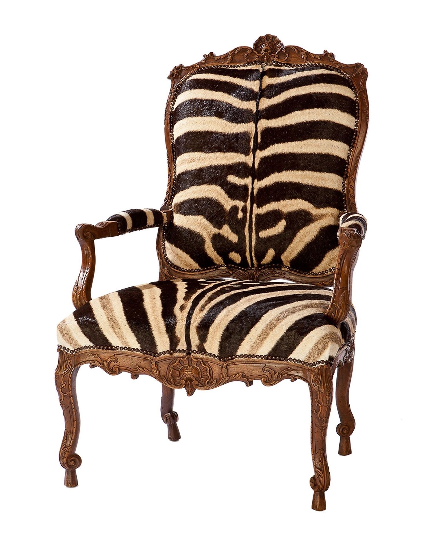 brown zebra accent chair