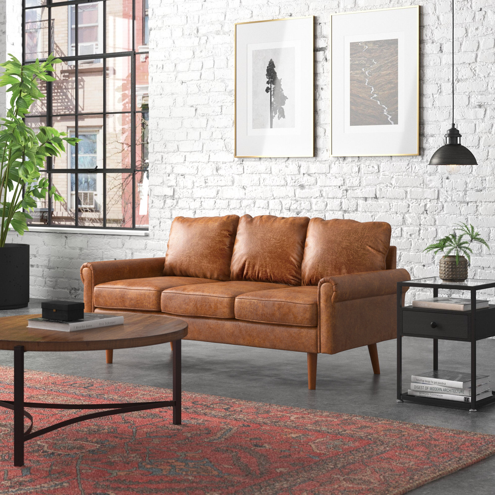 Ainsley 73'' Faux Leather Sofa - Foter Shop